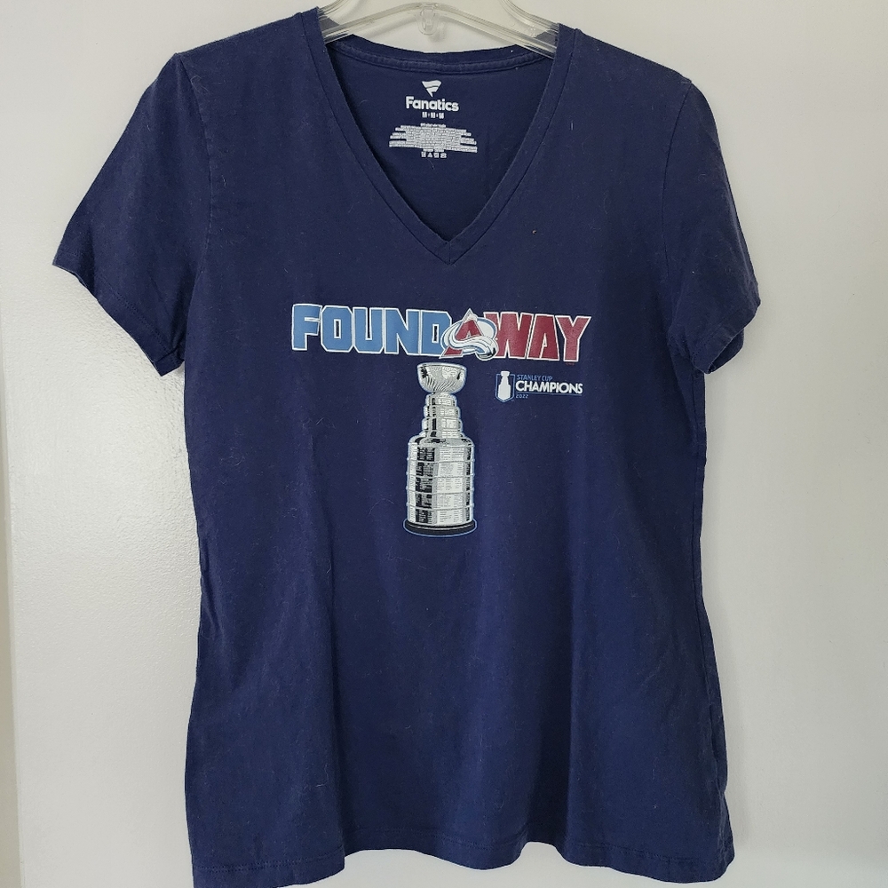 Fanatics Navy V-Neck Tee Denver Avalanche